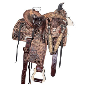 Selle d'équitation légère en cuir véritable américain Selle Western Roping avec Tack Set Selle Roping faite à la main en vrac - Product Image 5