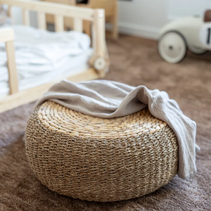 Wholesale Eco-friendly Round Seagrass <b>Foot</b> <b>Stool</b> Boho Pouffe <b>for</b> <b>Living</b> <b>Room</b>, Bedroom made by Vietnamese - Product Image 3