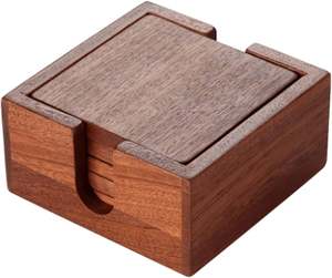 Sous-verres en bois personnalisés en gros avec support, forme ronde, vente directe d'usine, sous-verres classiques en bois pour tasses à thé - Product Image 6