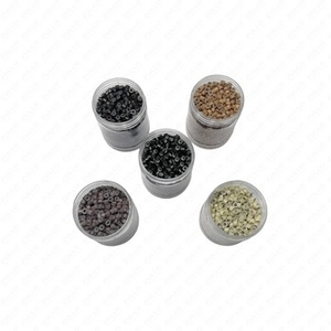 Professional 5mm <b>Silicone</b> Micro Link Hair Extension <b>Beads</b> Multi Color Aluminum Rings for Salon OEM Private Label - Product Image 3