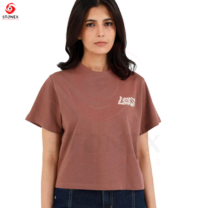 Camiseta Holgada Estampada para Mujer, de Algodón Suave y Transpirable, Corte Relajado, Hombros Caídos, Estilo Casual, Prenda Esencial de Verano - Product Image 1