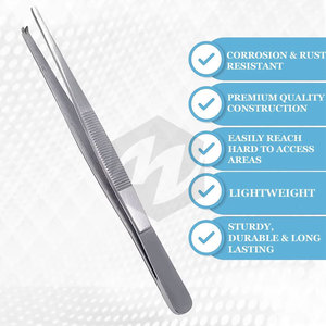 Pinces à tissus chirurgicales droites 6 po (15,24 cm) à dents de rat 1x2, en acier inoxydable de qualité supérieure, instruments médicaux manuels - Product Image 3