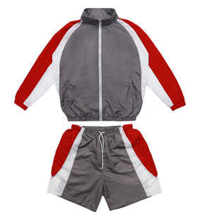Conjunto de Chaqueta Cortavientos y Pantalones Cortos Deportivos de Poliéster para Hombre, Marca Privada, Logotipo Personalizado, Fabricante de Trajes Deportivos de Verano - Product Image 1