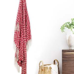 Manta de Jacquard 100% Algodón con Diseño Zig Zag |   Manta Decorativa para Sofá con Diseño Geométrico Chevron Boho - Product Image 3