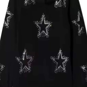 Sweat à capuche avec strass – Pull scintillant en cristal pour femmes, hommes, unisexe, style streetwear tendance - Product Image 4