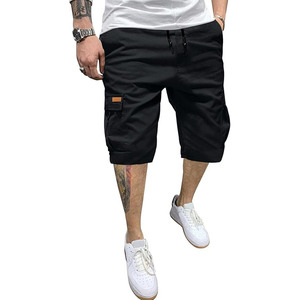 Shorts cargo décontractés pour homme en sergé de coton, avec cordon de serrage, style chino classique, extensibles, 6 poches - Product Image 1