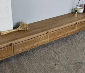 Mesa de TV Nórdica de Roble Natural, Extra Larga, con 4 Cajones, Mueble de Almacenamiento para TV, Moderno y Minimalista, Precio de Fábrica - Product Image 2