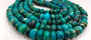 Perles de chrysocolle naturelle, rondes, lisses, graduées, de 5 à 10 mm, vendues par brin de 8 pouces de long - Product Image 5
