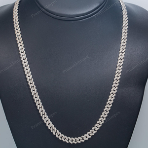 20inches 6MM Iced Cuban Link <b>Chain</b> 925 Sterling <b>Silver</b> Diamond Wedding <b>Extended</b> Clasp Thick Miami Luxury Statement Hip Hop - Product Image 5