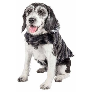 Manteau de luxe pour chien en fourrure de vison à motif zèbre, magnifique et élégant, vêtements haut de gamme pour animaux de compagnie - Product Image 2