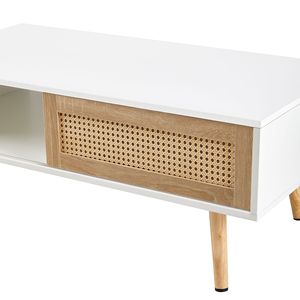 41.34 \ "tavolino da salotto moderno con porta scorrevole e tavolino in legno massello in stile Rattan - Product Image 6
