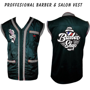 Veste de barbier sans manches de haute qualité professionnelle, couleur personnalisée, 2 poches, fermeture éclair unidirectionnelle, taille personnalisée - Product Image 5