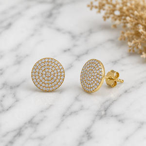 Wholesale Fine 14K Solid Gold Custom Trendy Sparkling Cluster Flower Lab Grown Diamond Screw <b>Back</b> Stud <b>Earring</b> for Men and Women - Product Image 3