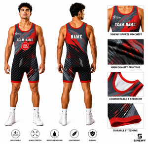 SINEWY SPORTS Wrestling Singlet Custom Team Uniform Sublimation Print Fitted Moisture Wicking Breathable Quick Dry Stretch - Product Image 1