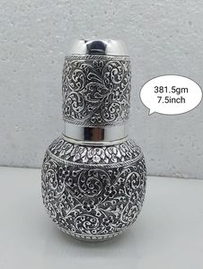 Handcrafted Embossed Silver <b>Coffee</b> Pot and <b>bottles</b> Vintage Floral Metal Tea Server Decorative Arabic Turkish <b>Coffee</b> pot - Product Image 5