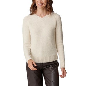 Women's V-Neck Wool <b>Pullover</b> <b>Sweater</b> Full Sleeve Solid Color Casual Winter Knitted <b>sweater</b> Anti-Pilling Regular Fit - Product Image 1