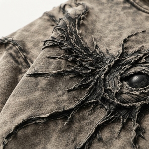 Sweat-shirt à capuche pour homme, style streetwear, lourd, avec motif 3D embossé, effet vintage, design attrayant. - Product Image 5