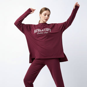 Túnica Deportiva Modesta para Mujer, Compatible con Hiyab, de Secado Rápido, Transpirable, Ecológica, de Manga Larga, Holgada, para Gimnasio, Yoga, Correr, Viajar - Product Image 1