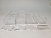 Organiseur de tiroirs rectangulaire en acrylique Jack Worth, 3 séparateurs longs + 8 séparateurs courts pour le rangement de cosmétiques et de bijoux, classique