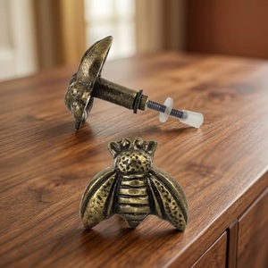 Poignée et bouton de meuble en alliage de zinc, design traditionnel abeille antique, pour meubles de maison et de bureau - Product Image 1