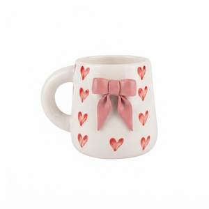 Ins Style Hand Painted Tulip Ceramic <b>Cup</b> <b>and</b> <b>Saucer</b> Set Vintage Floral Coffee Mug With Green Wavy Ruffle Plate for Cafe Home - Product Image 2