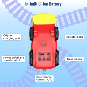 Mirana Ensemble de train jouet en blocs ABS, thème transport, coloré, avec plusieurs configurations de rails et divers modes sonores (53 pièces) - Product Image 2