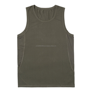 Custom Made Breathable Sleeveless 100% Cotton Singlet Men's Blank Solid Vest Men Fitness Tank Top for Unisex OEM serviced - Product Image 5