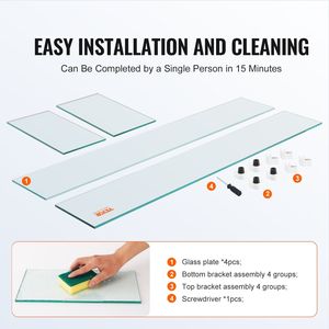 Sturdy Tempered Glass Wind Guard for 31 X 12.5 X 6.5 Inch Rectangular <b>Fire</b> <b>Pit</b> <b>Table</b> 0.31 Inch Thick Hard Panel - Product Image 4