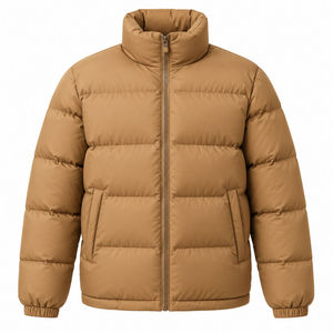 Men Hooded 100% Polyester Puffer Jacket Winter Breathable <b>Fleece</b> Loose Fit <b>Zipper</b> Closure Casual Warm Coat - Product Image 1
