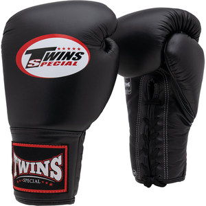 Wholesale Price Twins Muay Thai BGLL Black Leather Lace Up Kick Boxing <b>Gloves</b> - Product Image 3