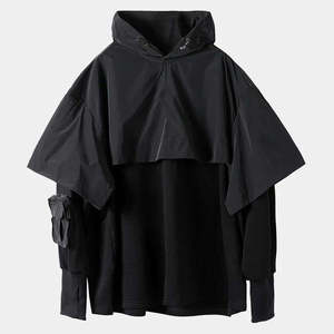 เสื้อฮู้ดเทคแวร์ผู้ชาย สไตล์ไซเบอร์พังก์ สตรีทแวร์ แนวอเมริกัน ทหารยุทธวิธี สีดำ ทรงโอเวอร์ไซส์ ฟังก์ชั่นแนล นินจา พูลโอเวอร์ เสื้อแจ็คเก็ตอเนกประสงค์ - Product Image 5