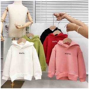 เสื้อฮู้ดพิมพ์ลายผ้าไหมสำหรับเด็ก,เสื้อลำลองสีขาวล้วนพิมพ์ลาย - Product Image 1