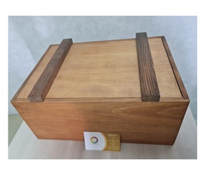 Brown <b>Wooden</b> Lidded <b>Crate</b> with Lid and Rope Handle Use for Home <b>Storage</b> Boxes with Custom Print logo for <b>Storage</b> Box Package - Product Image 5