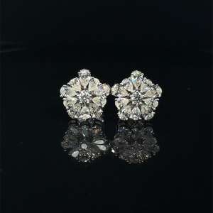 Pendientes de Plata 925 con Moissanita Brillante en Forma de Pera y Flores, Joyería Fina para Compromiso, Regalo Encantador para Ella - Product Image 6