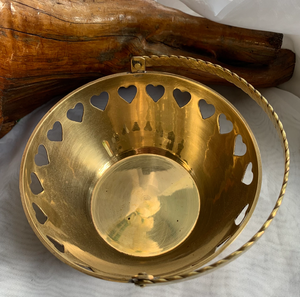 Brass Fruits Bowl Top Design Crafted Heart Shape Design <b>Basket</b> Brass Gold Chocolate Bowl Best Prices - Product Image 1