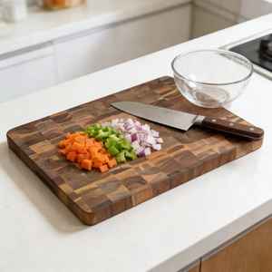 Tabla de cortar de madera de veta final, tabla de picar para cocina, bloque de carnicero, tabla para cortar verduras y carne, duradera para preparación de alimentos - Product Image 3