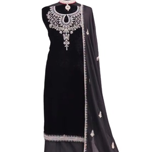 2024 nueva moda último lujoso traje Salwar de terciopelo pesado para bodas y festivales a precio a granel nupcial Salwar Kameez - Product Image 1