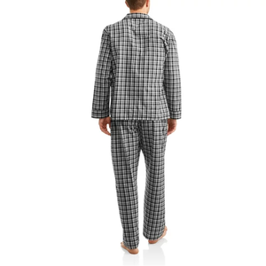 <b>Men's</b> 2 Piece <b>Flannel</b> <b>Pajamas</b> Set Long Sleeve Plaid Button Down Top With Pocket Elastic Waist Pants Casual Winter Sleepwear - Product Image 2
