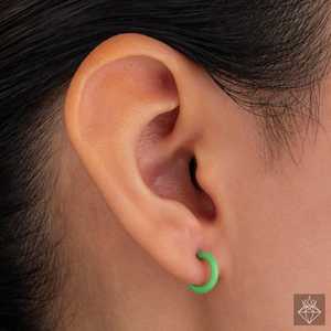 PRAO 9mm Purple Green & Pink Playful <b>Hoops</b> Colourful COMBO <b>Fashion</b> <b>Earings</b> - Product Image 2