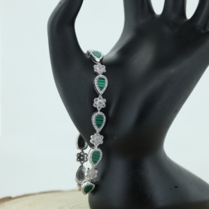 New 14k Gold Plated 925 Silver Lab Created <b>Gemstone</b> Vivid Green Emerald Vintage Cross Tennis <b>Bracelet</b> Women Gift - Product Image 1