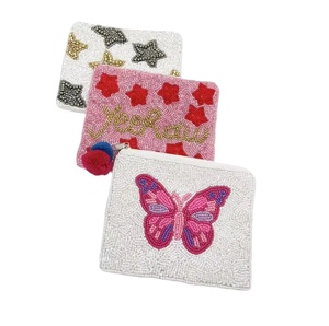 White <b>Seed</b> Beaded Coin Money Purse Makeup Bag handmade accessory colorful beaded pouch - Product Image 1
