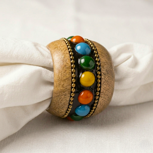Handmade <b>Resin</b> and Wood Napkin Ring, Geometric Napkin Holder for Dining <b>Table</b> Styling, Unique Home Decor Gift - Product Image 1