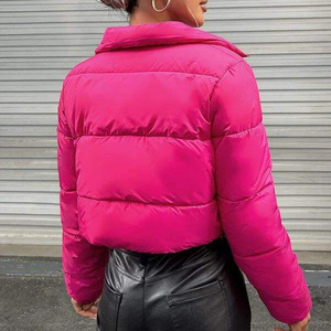 Long sleeves <b>Women</b> Cropped <b>Padded</b> Jacket <b>Women's</b> Short Puffer <b>Coat</b> Casual layering Custom Logo Clothing Supplier <b>Women</b> Clothing - Product Image 2