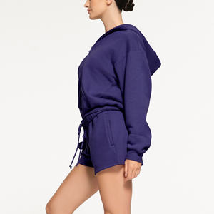 เสื้อฮู้ดและสเวตเตอร์ของผู้หญิงปกติผ้าฝ้ายขนแกะมีซิปหน้าสำหรับฤดูหนาว100% คุณภาพพรีเมี่ยม - Product Image 3