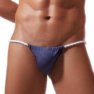 Ropa Interior Masculina de Cintura Baja, Calzoncillos Ultrafinos de Seda de Hielo, Bikini Masculino de Color Sólido, Tanga, Jockstraps - Product Image 3