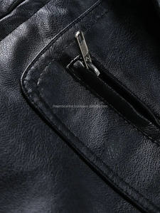 Veste en cuir de haute qualité logo personnalisé à la mode à prix de vente entier vêtements coupe-vent veste en cuir robuste pour hommes - Product Image 3