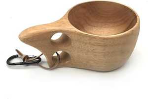 Handcrafted Wooden <b>Cup</b> with Handle Irregular Shape Classic Design Style Tea <b>Cup</b> Leak-Proof Eco-Friendly <b>100mL</b> - Product Image 5