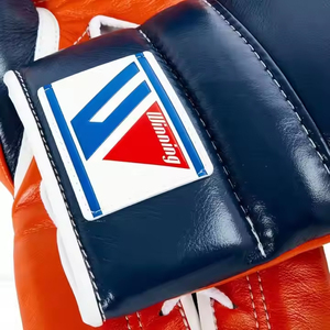 Guantes de Boxeo Personalizados con Logotipo, Estilo Ganador, 14oz 16oz, Cuero Rojo, Guantes de Entrenamiento con Cordones y Correa de Gancho y Bucle, Transpirables, Dedos Completos - Product Image 4