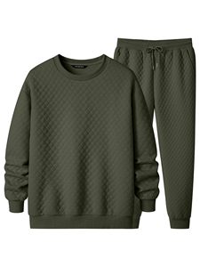 Conjunto de Sudadera con Capucha Acolchada y Bordada Negra para Hombre, Corte Regular, Informal, Tejido de Poliéster, Ropa de Invierno Impermeable - Product Image 3