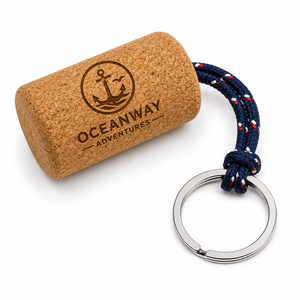 Custom Floating Cork Keychain Laser Engraved Logo Buoyant Natural Cork <b>Key</b> <b>Ring</b> Boat Marine Water Sports Gift - Product Image 1